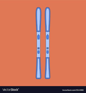 Icon in flat design ski vector image