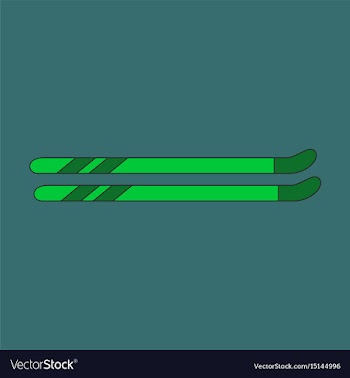 Icon in flat design ski vector image