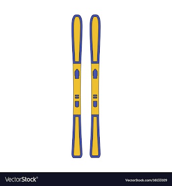 Icon in flat design ski vector image