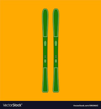 Icon in flat design ski vector image