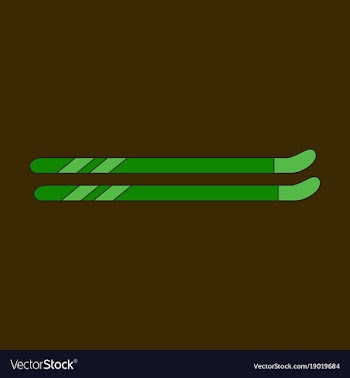 Icon in flat design ski vector image