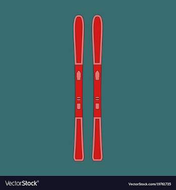 Icon in flat design ski vector image