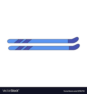 Icon in flat design ski vector image