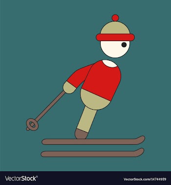 Icon in flat design skier vector image