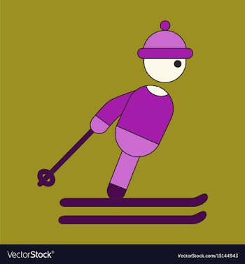Icon in flat design skier vector image