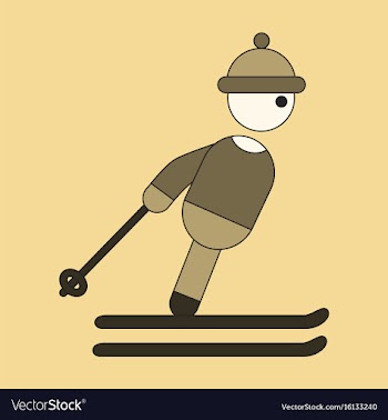 Icon in flat design skier vector image