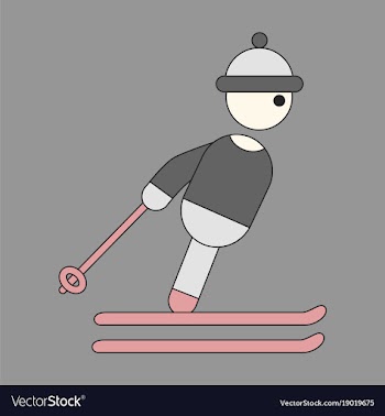Icon in flat design skier vector image