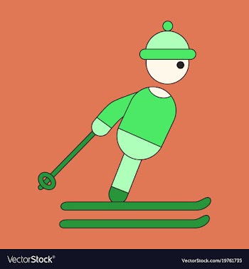 Icon in flat design skier vector image