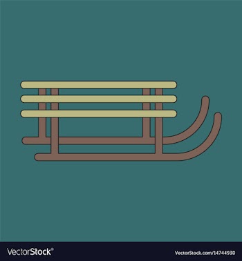 Icon in flat design sleigh vector image
