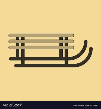 Icon in flat design sleigh vector image