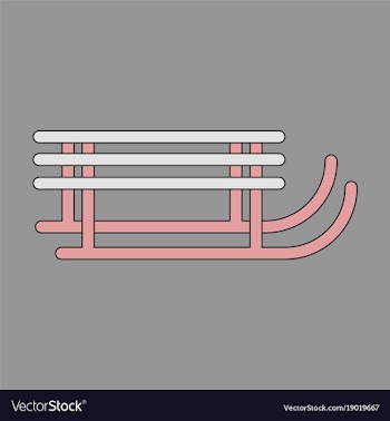 Icon in flat design sleigh vector image