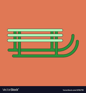 Icon in flat design sleigh vector image