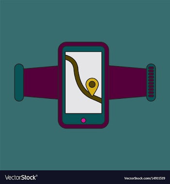 Icon in flat design smartphone for running vector image