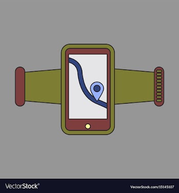 Icon in flat design smartphone for running vector image