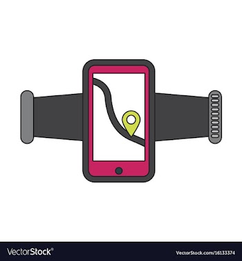 Icon in flat design smartphone for running vector image