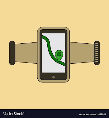 Icon in flat design smartphone for running vector image