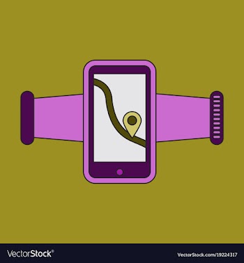 Icon in flat design smartphone for running vector image