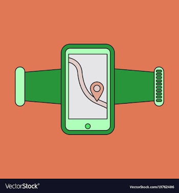 Icon in flat design smartphone for running vector image