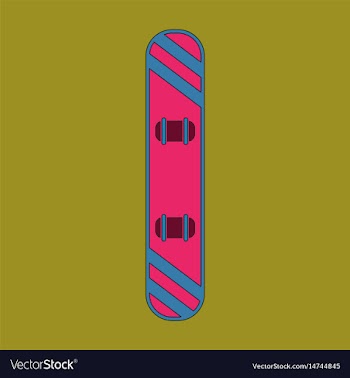 Icon in flat design snowboard vector image