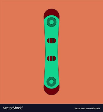 Icon in flat design snowboard vector image