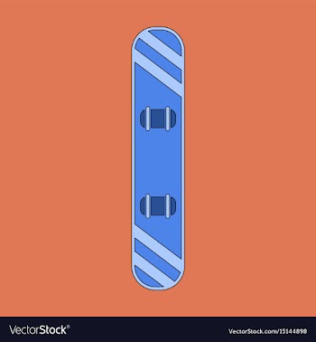 Icon in flat design snowboard vector image