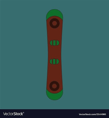 Icon in flat design snowboard vector image