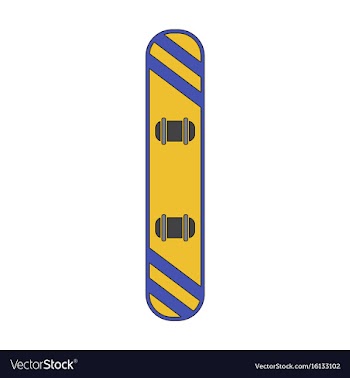 Icon in flat design snowboard vector image