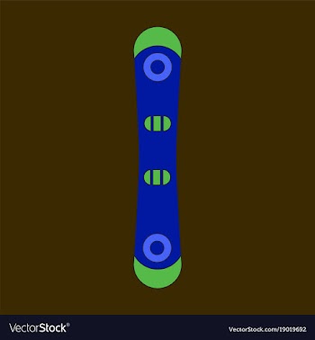 Icon in flat design snowboard vector image