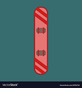 Icon in flat design snowboard vector image