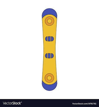 Icon in flat design snowboard vector image