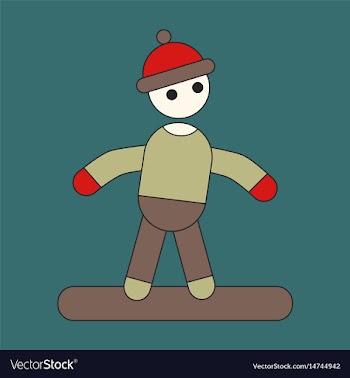 Icon in flat design snowboarder vector image