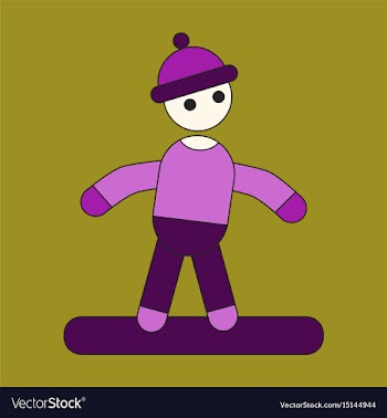 Icon in flat design snowboarder vector image