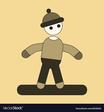 Icon in flat design snowboarder vector image