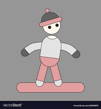 Icon in flat design snowboarder vector image