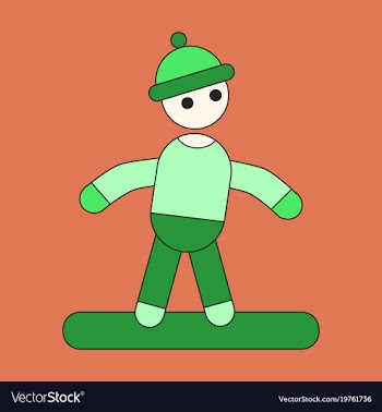 Icon in flat design snowboarder vector image