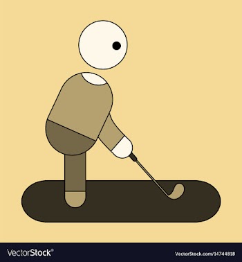 Icon in flat design stick figure golf vector image