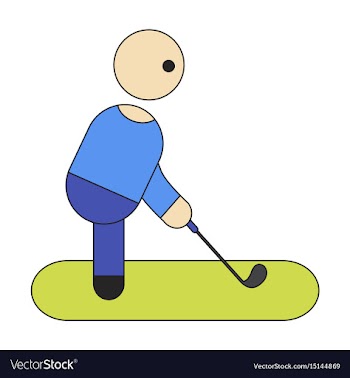 Icon in flat design stick figure golf vector image