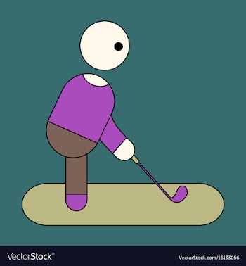 Icon in flat design stick figure golf vector image