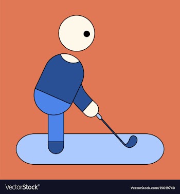 Icon in flat design stick figure golf vector image