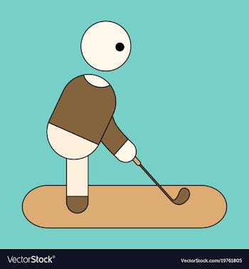 Icon in flat design stick figure golf vector image