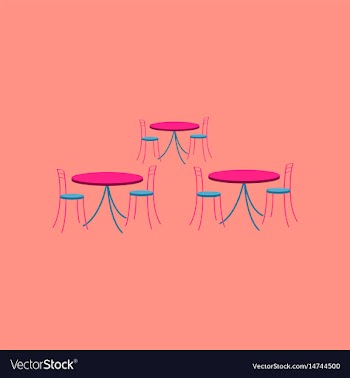 Icon in flat design tables and chairs vector image
