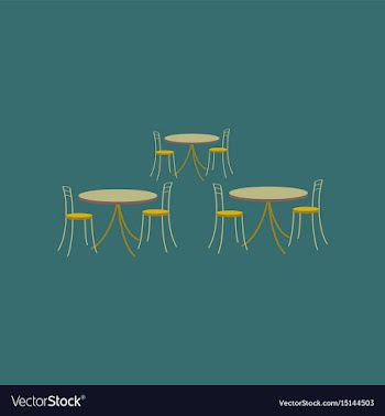 Icon in flat design tables and chairs vector image