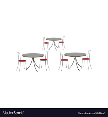 Icon in flat design tables and chairs vector image
