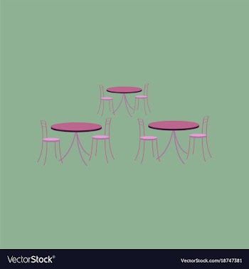 Icon in flat design tables and chairs vector image