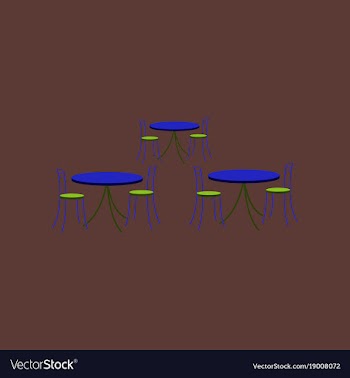 Icon in flat design tables and chairs vector image