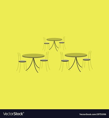 Icon in flat design tables and chairs vector image