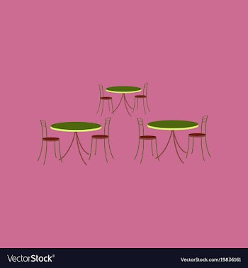 Icon in flat design tables and chairs vector image