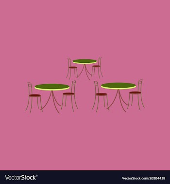 Icon in flat design tables and chairs vector image