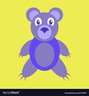 Icon in flat design toy bear vector image