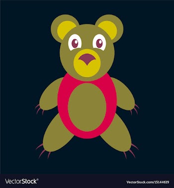 Icon in flat design toy bear vector image